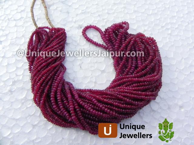 Ruby Smooth Roundelle Beads